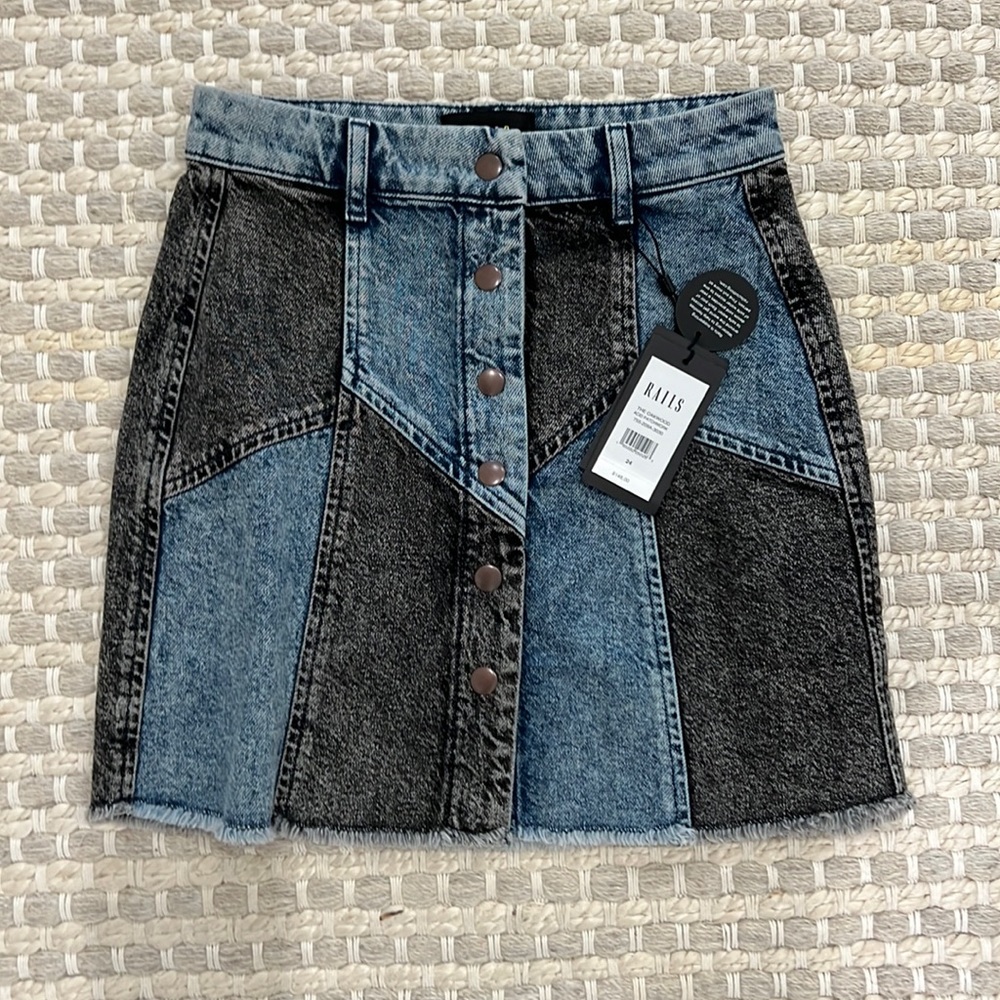 Rails denim patchwork skirt sz 24